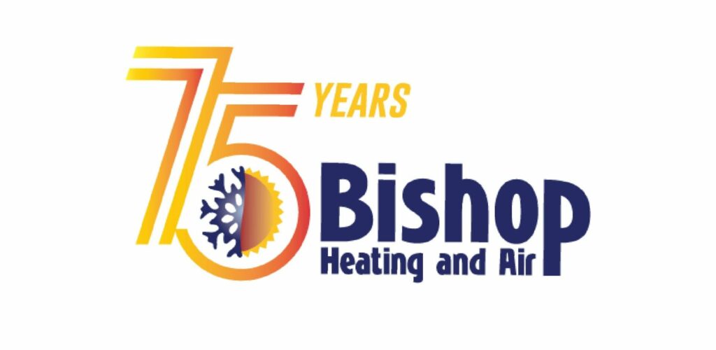 Bishop Heating and Air 75th year logo