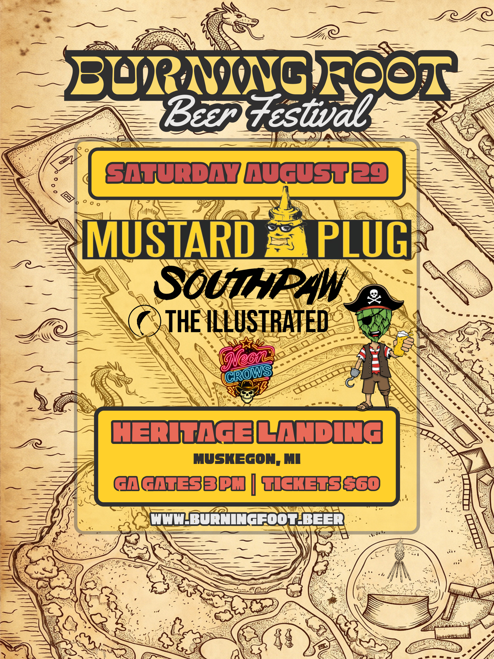 Burning Foot Beer Festival 2026 Main Stage Line-Up Poster